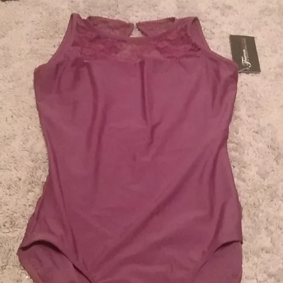 Lace Insert Tank Leotard - Picture 3 of 7